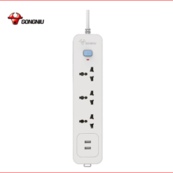 Ổ Cắm Điện Gongniu 3 Ổ Đa Năng + 2 USB 1 công tắc 2500W 10A Dây Dài 1.8m – N103U