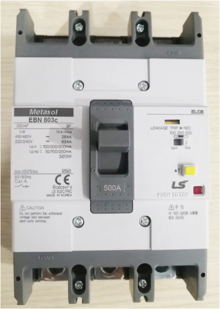 Aptomat LS Hàn Quốc 3 pha loại khối chống rò điện EBN803c 500-630-800A
