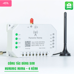 Công tắc Hunonic Noma 4CH – Điều khiển mọi thiết bị từ xa qua điện thoại dùng sim