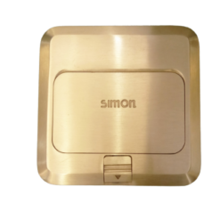 Ổ âm sàn Simon gồm 2 ổ dữ liệu Cat5e và 1 ổ TV, màu đồng